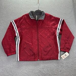 Lavon Jacket‎ Mens Large Red/Charcoal Reversible Bomber Long Sleeve Full Zipper